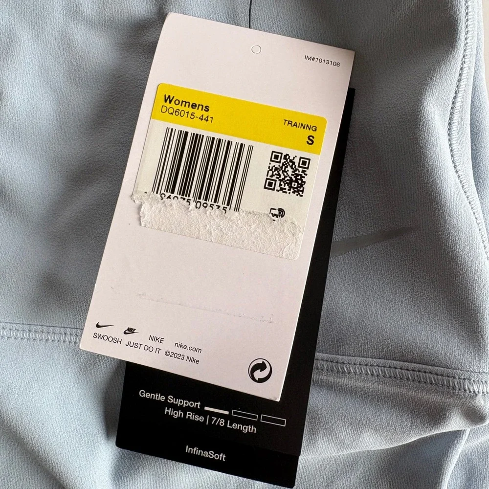 Nike Zenvy Women's Small‎ Light Blue Training Leggings High Rise 7/8 25